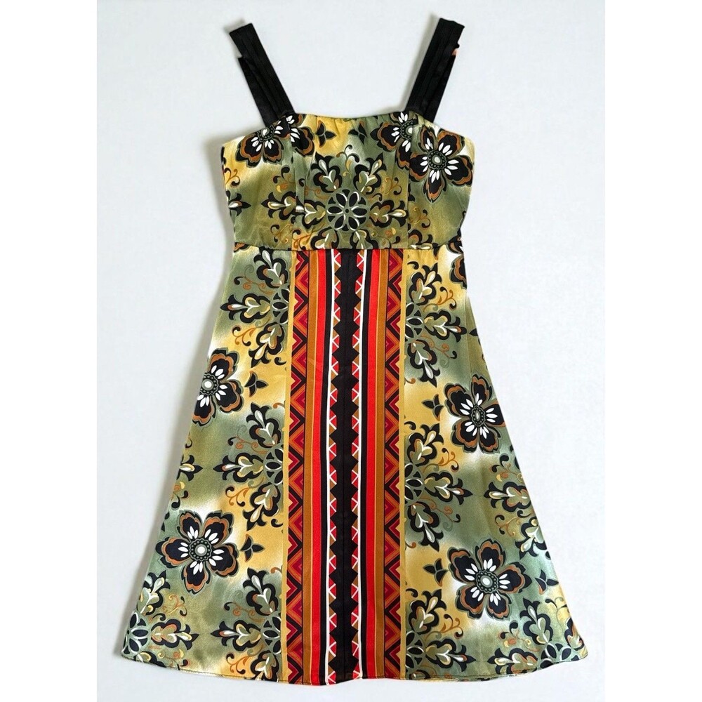 Rabbit Rabbit Rabbit Dress Womens 8 Boho Floral Tie Back A-Line Midi Cottagecore